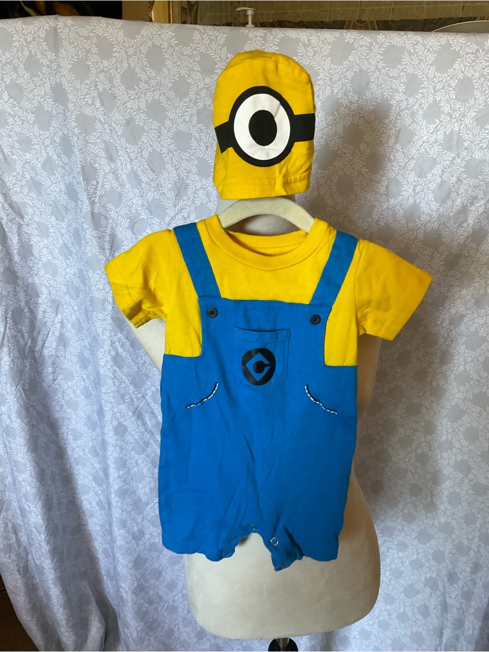 Universal Yellow & Blue Minion-Inspired Romper with Hat